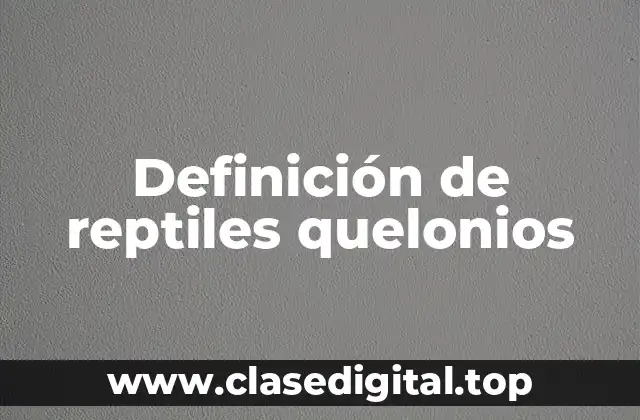 Definición de reptiles quelonios