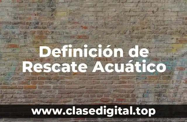 Definición de Rescate Acuático