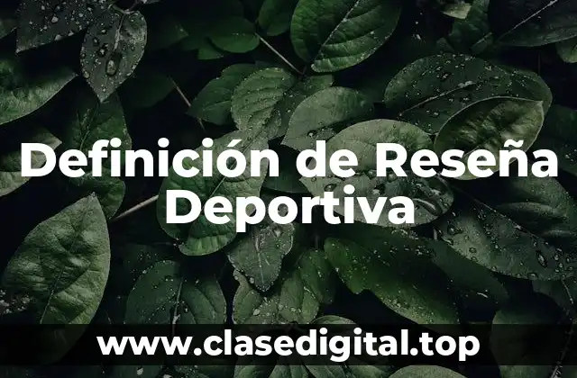 Definición Técnica de Reseña Deportiva