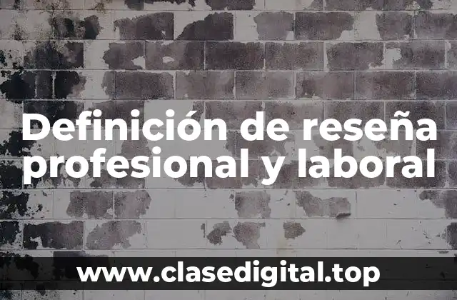 Definición de reseña profesional y laboral