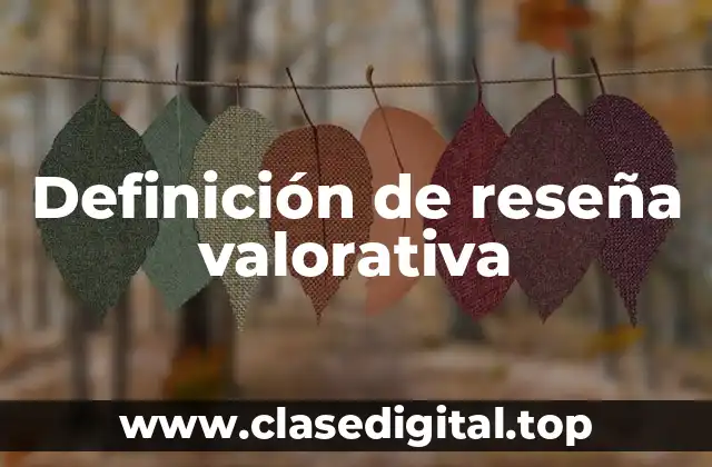 Definición técnica de reseña valorativa