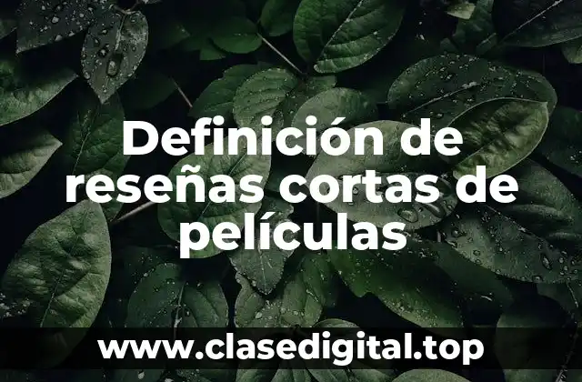 Ejemplos de reseñas cortas de películas