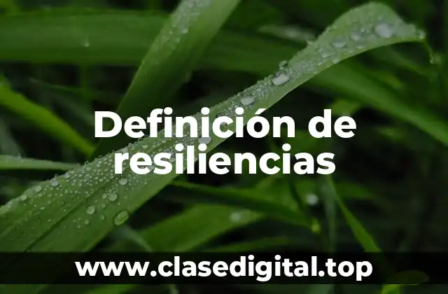 Definición de resiliencias