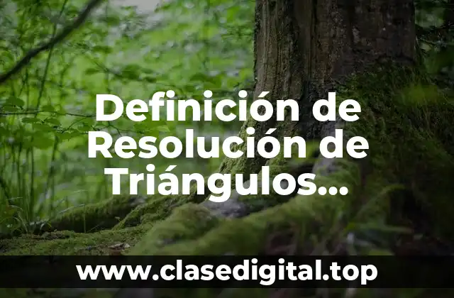 Definición de Resolución de Triángulos Rectángulos