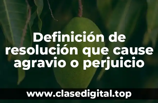 Definición de resolución que cause agravio o perjuicio