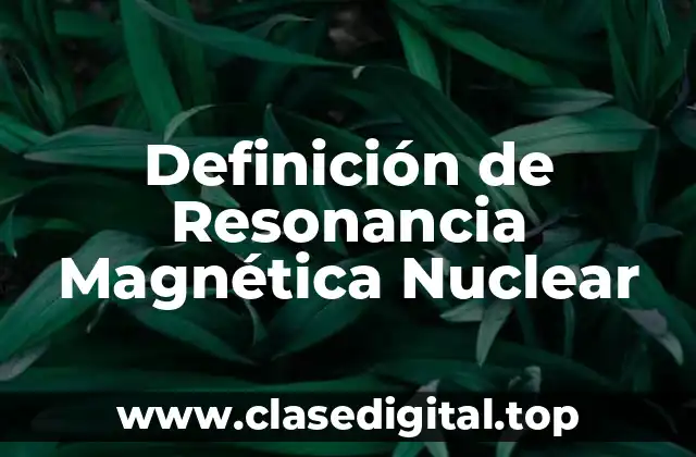 Definición técnica de Resonancia Magnética Nuclear