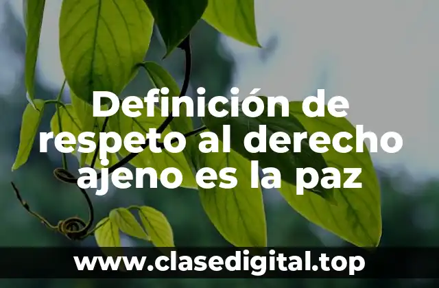 Definición de respeto al derecho ajeno es la paz