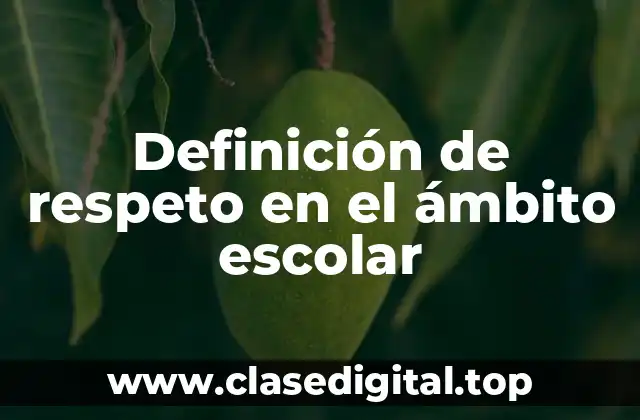 Definición de respeto en el ámbito escolar