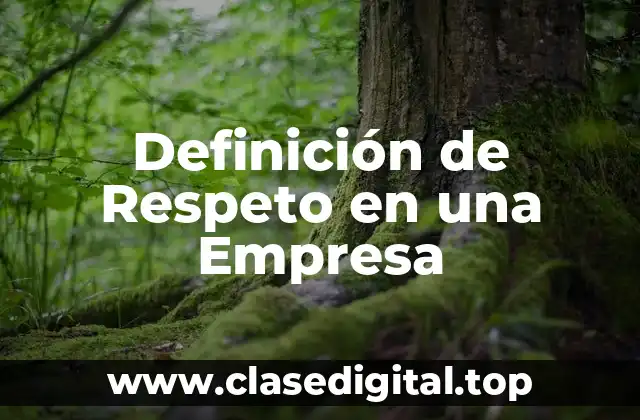 Definición Técnica de Respeto en una Empresa