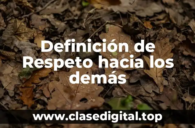 Definición de Respeto hacia los demás