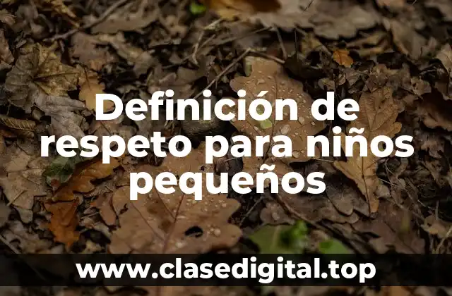 Definición de respeto para niños pequeños