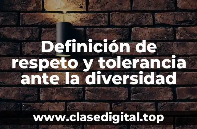 Definición de respeto y tolerancia ante la diversidad