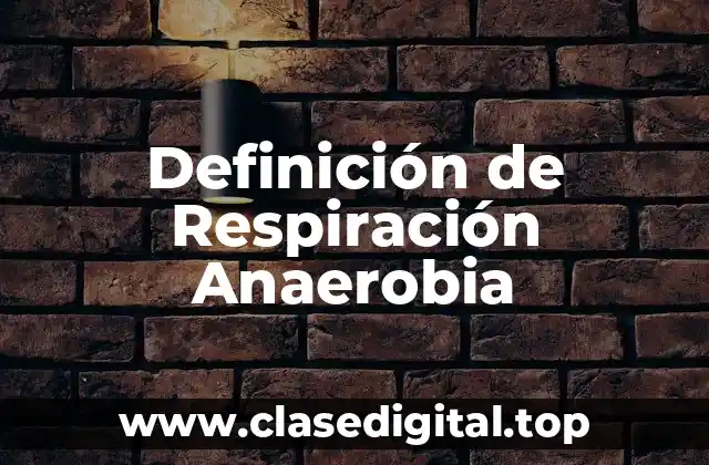 Definición de Respiración Anaerobia