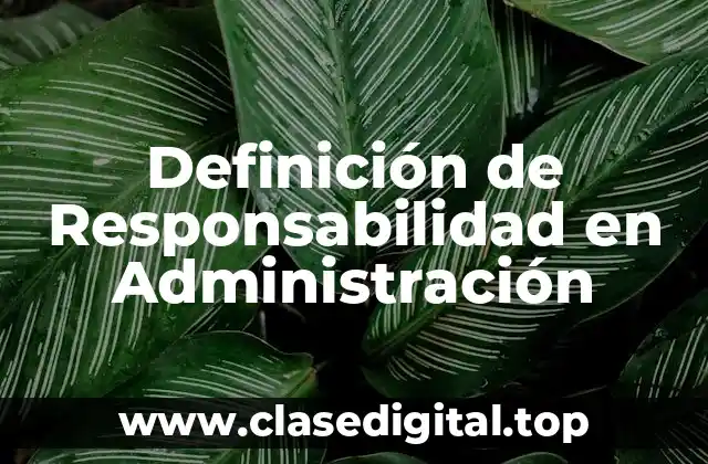 Definición de Responsabilidad en Administración