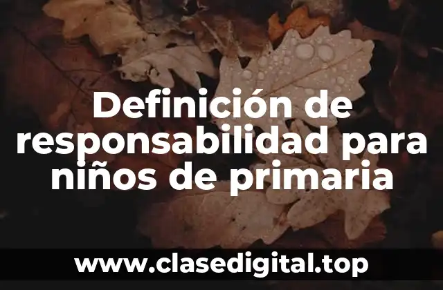 Definición de responsabilidad para niños de primaria