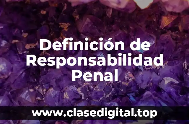 Definición de Responsabilidad Penal