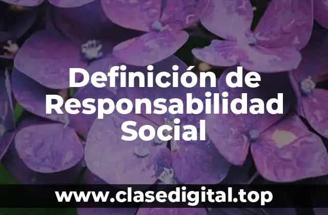 Definición técnica de Responsabilidad Social