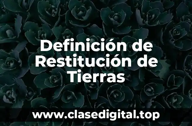 Definición de Restitución de Tierras