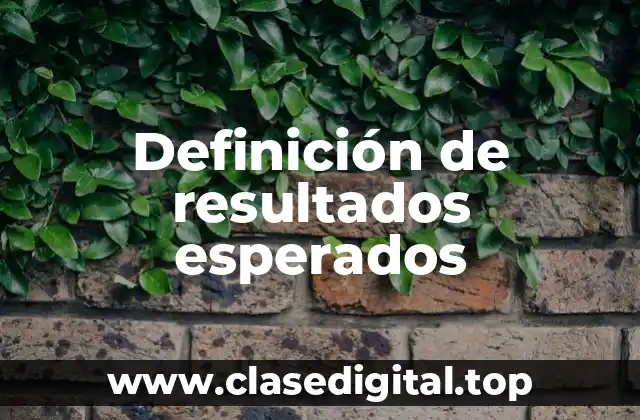 Definición técnica de resultados esperados
