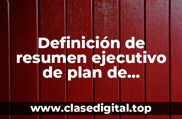 Ejemplos de resumen ejecutivo de plan de marketing