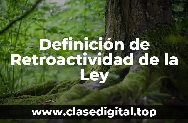 Definición de Retroactividad de la Ley