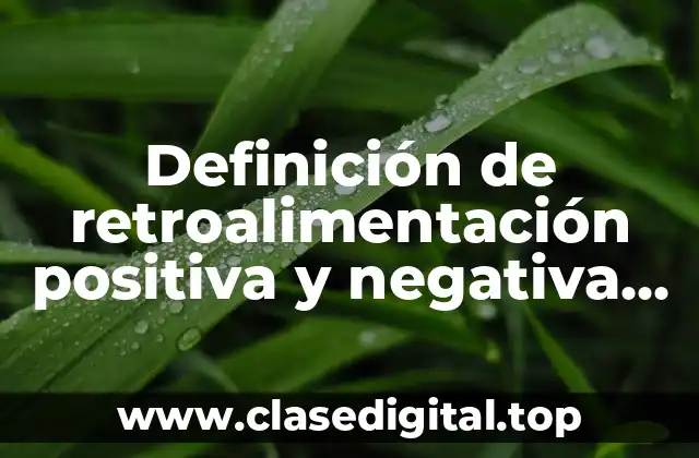 Definición de retroalimentación positiva y negativa en el cuerpo humano