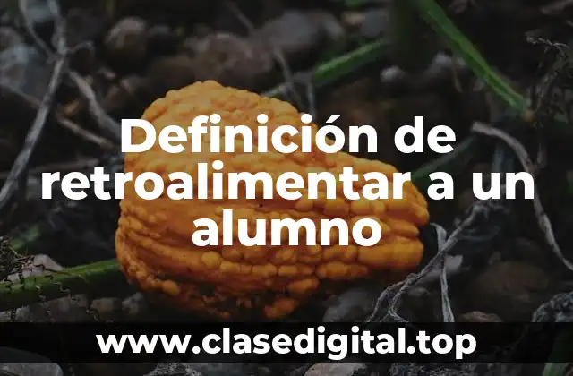 Definición de retroalimentar a un alumno