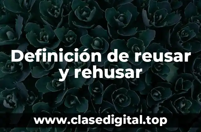 Definición de reusar y rehusar