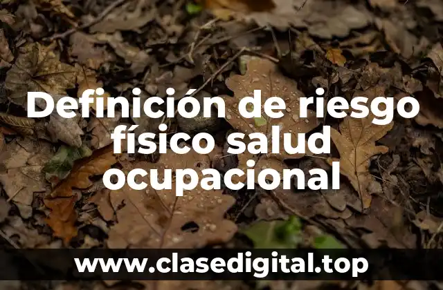 Definición de riesgo físico salud ocupacional