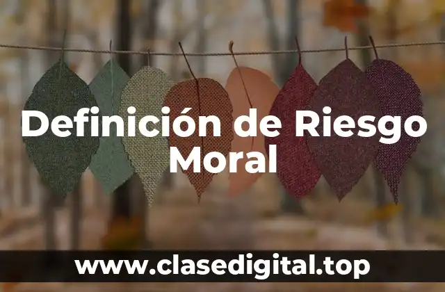 Definición de Riesgo Moral
