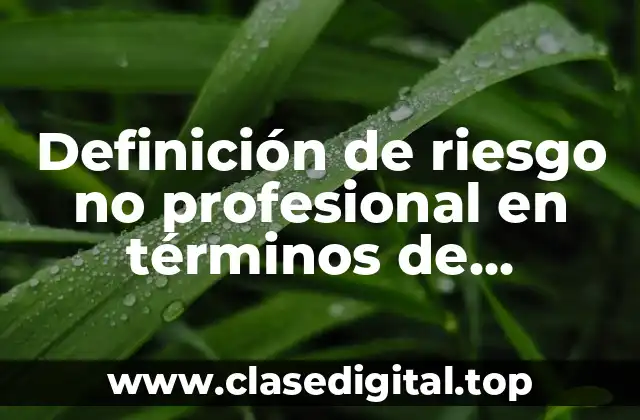 Definición de riesgo no profesional en términos de relaciones laborales