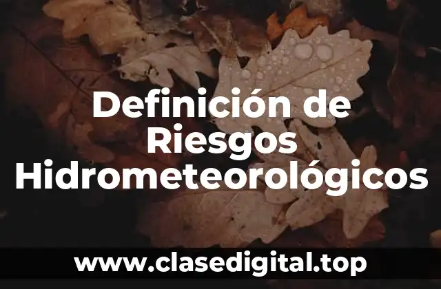 Definición de Riesgos Hidrometeorológicos