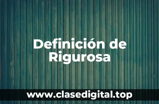 Definición técnica de Rigurosa