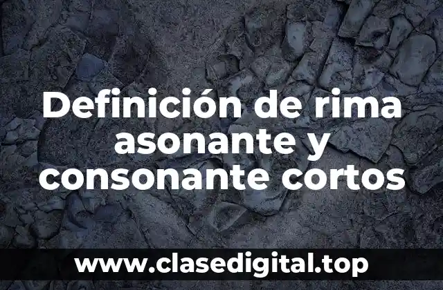 Definición de rima asonante y consonante cortos
