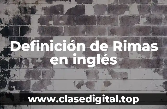 Definición de Rimas en inglés
