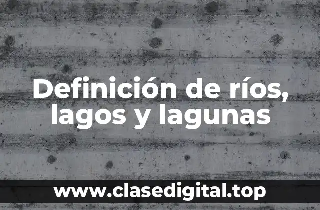 Definición técnica de ríos, lagos y lagunas