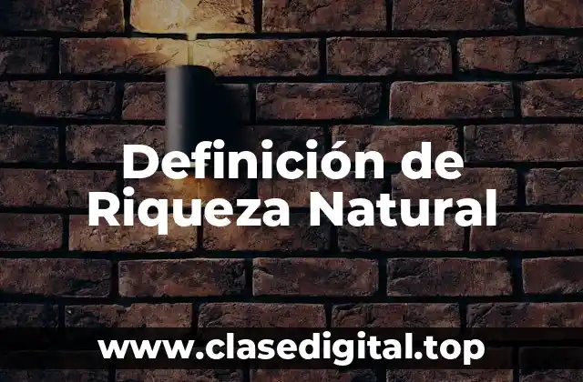 Definición de Riqueza Natural