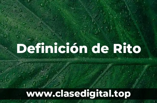 Definición de Rito