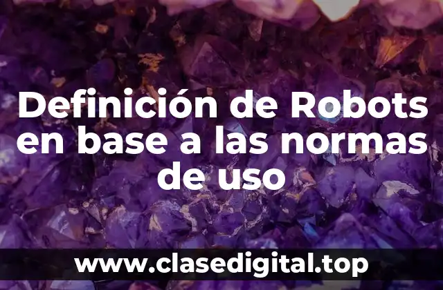 Definición de Robots en base a las normas de uso