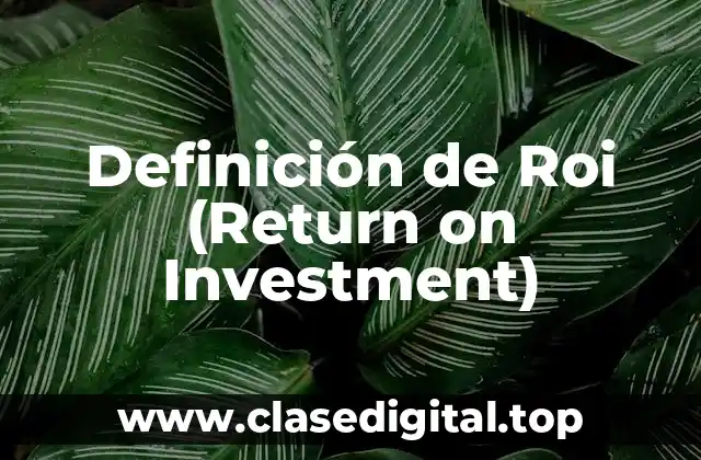 Definición de Roi (Return on Investment)