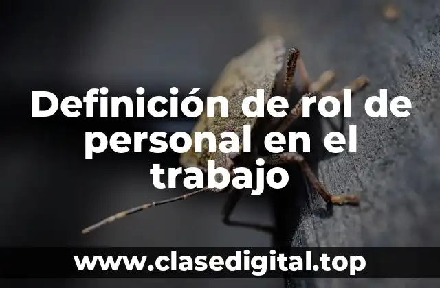 Definición de rol de personal en el trabajo