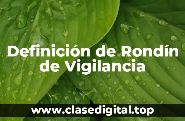 Definición de Rondín de Vigilancia