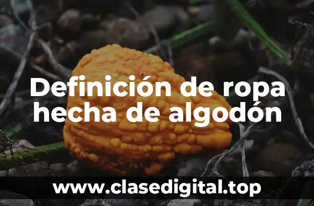 Definición de ropa hecha de algodón