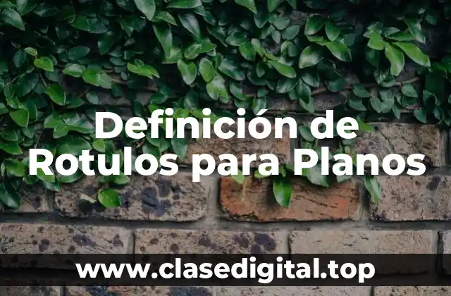 Definición de Rotulos para Planos