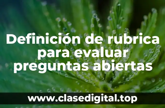 Definición de rubrica para evaluar preguntas abiertas