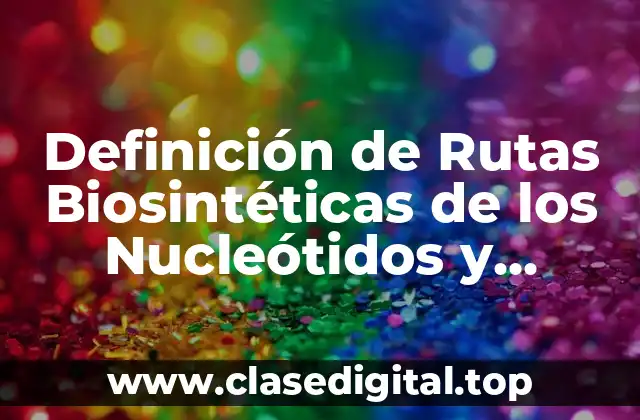 Definición de Rutas Biosintéticas de los Nucleótidos y Desoxiribonucleótidos