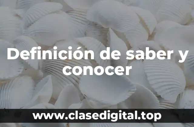 Definición de saber y conocer