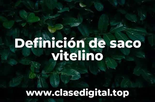 Definición de saco vitelino