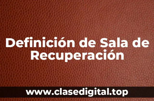 Definición técnica de Sala de Recuperación