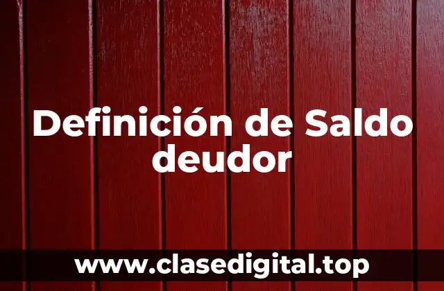 Definición de Saldo deudor